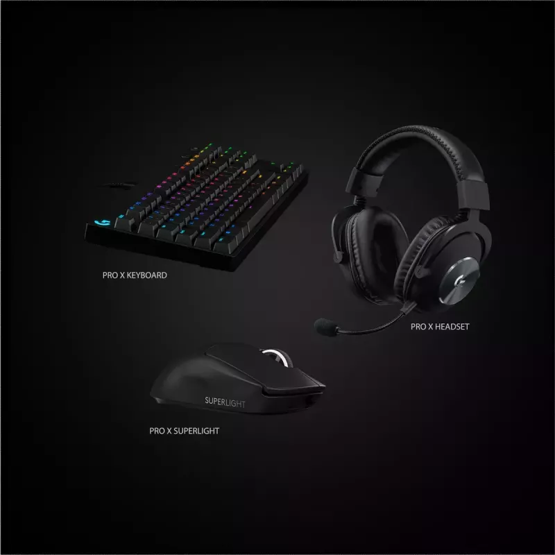 LOGITECH G PRO X SUPERLIGHT Wireless – žaidimų pelė, 63 g, HERO jutiklis, juoda