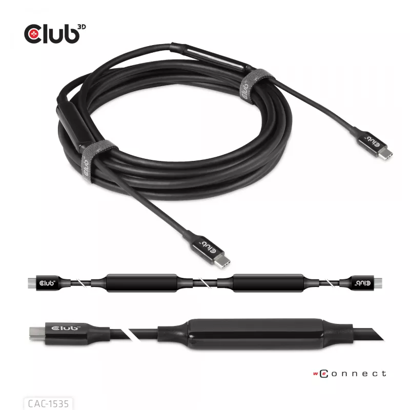 CLUB3D USB 3.2 Gen2 aktyvus bi-kryptinis laidas Type-C į Type-C 8K60Hz M/M 5m