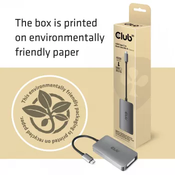 CLUB3D USB3.2 Gen1 Type-C į Dual Link DVI-D HDCP OFF versija aktyvus adapteris M/F, skirtas Apple Cinema ekranams