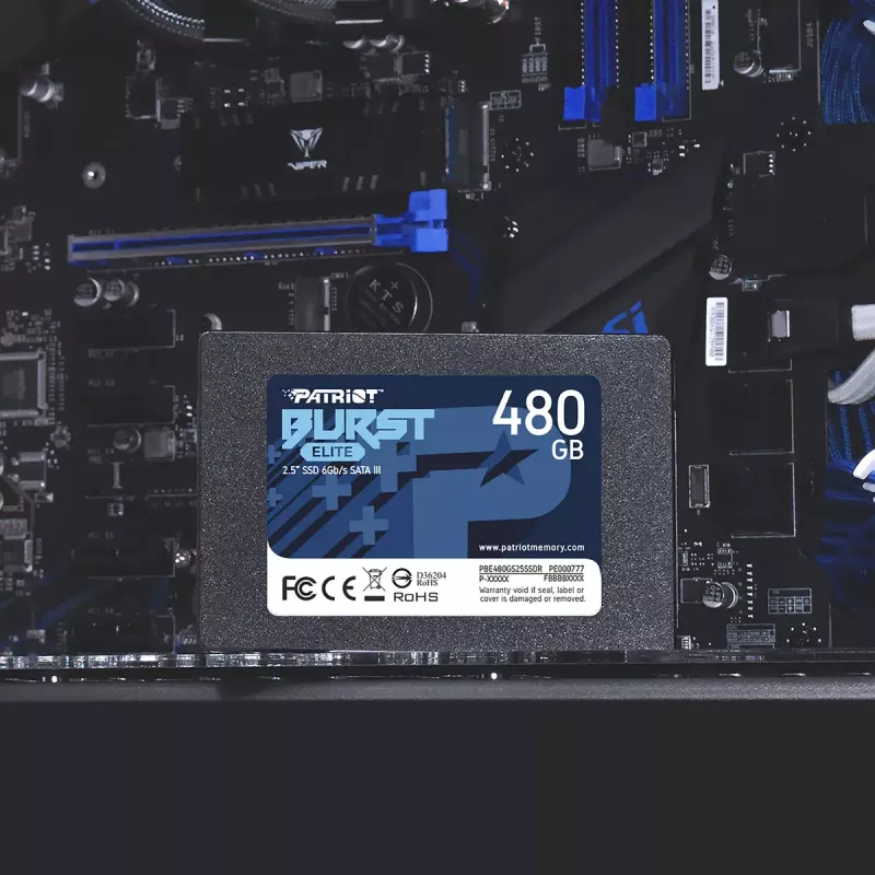 2,5 colio SATA SSD PATRIOT Burst Elite 480 GB – 450 MB/s skaitymas, 320 MB/s rašymas, 2,5 colio SATA III, 7 mm