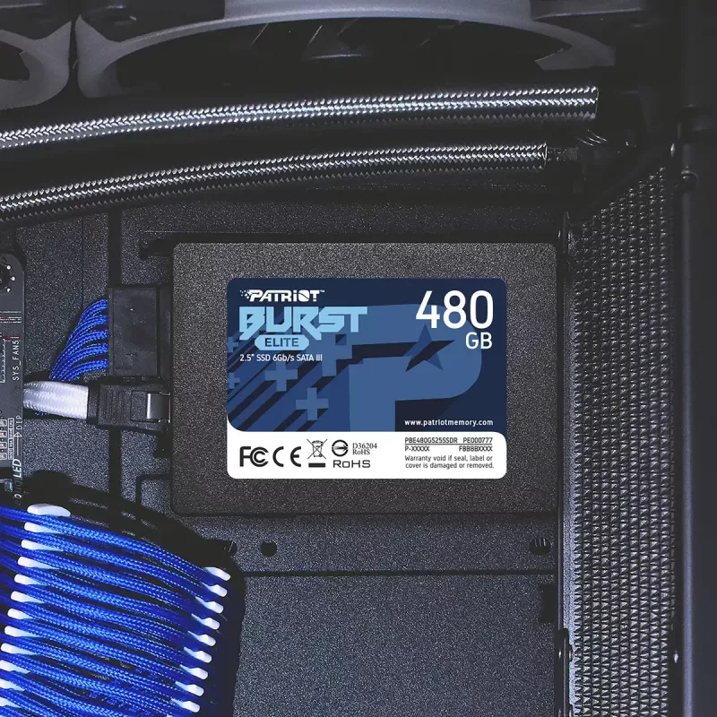 2,5 colio SATA SSD PATRIOT Burst Elite 480 GB – 450 MB/s skaitymas, 320 MB/s rašymas, 2,5 colio SATA III, 7 mm