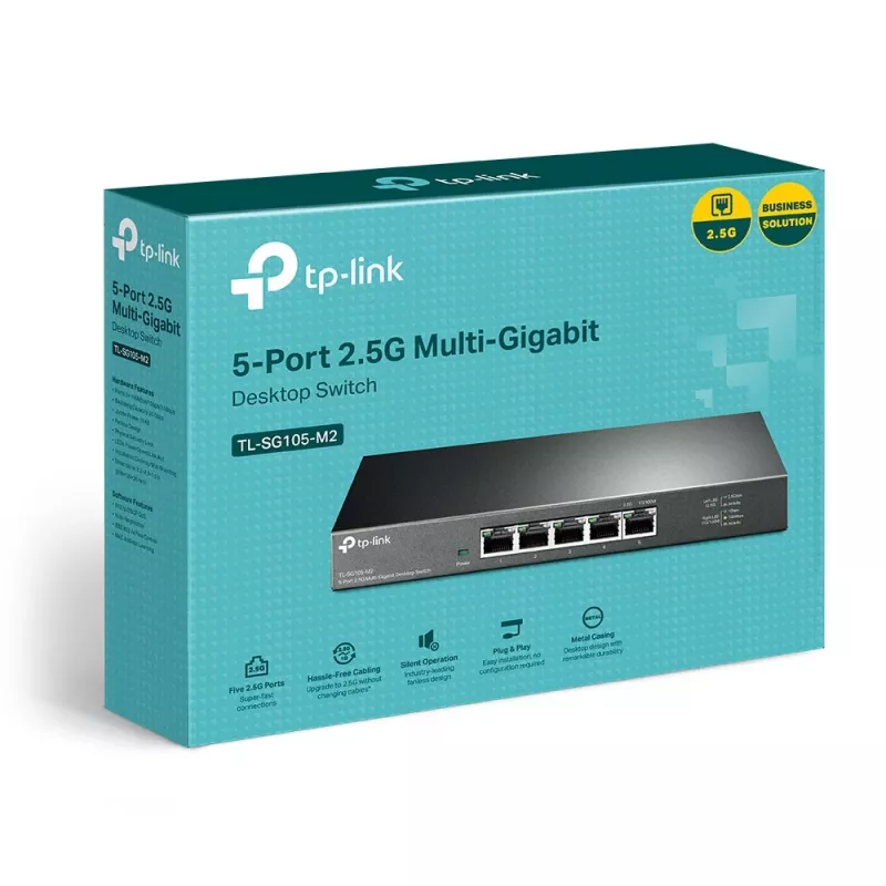 Nevaldomas jungiklis TP-Link TL-SG105-M2 5 prievadų 2.5G stalinis jungiklis