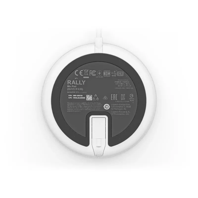 Logitech Rally Mic Pod, Baltas