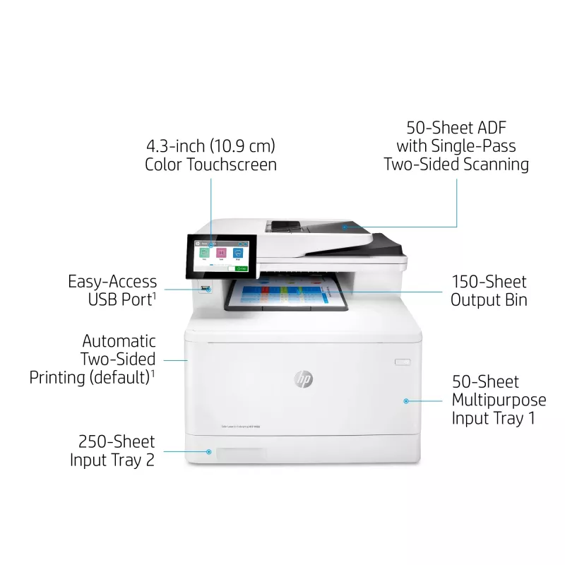 HP Color LaserJet Enterprise MFP M480f spalvotas lazerinis daugiafunkcis įrenginys, A4, 600 x 600 DPI, tiesioginis spausdinimas, balta/juoda