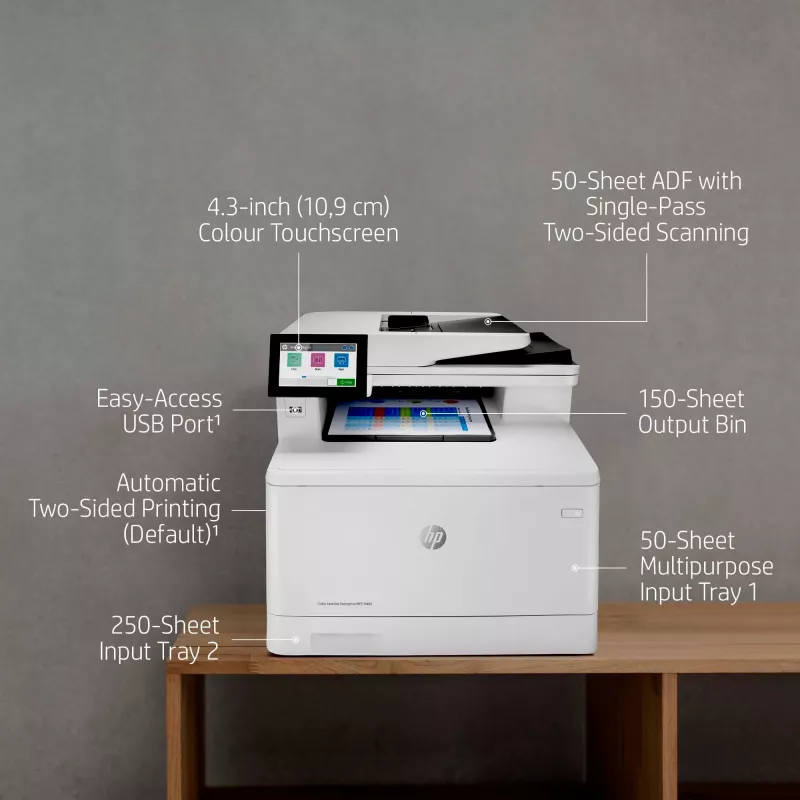 HP Color LaserJet Enterprise MFP M480f spalvotas lazerinis daugiafunkcis įrenginys, A4, 600 x 600 DPI, tiesioginis spausdinimas, balta/juoda