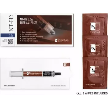 Termo pasta Noctua NT-H2 šilumą laidžios pastos junginys 3,5 g — pilka, darbinė temperatūra -50–200 °C, tankis 2,81 g/cm³, tūris 1,2 ml