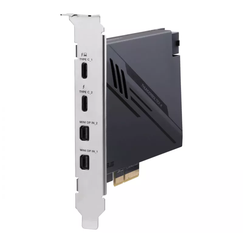 ASUS ThunderboltEX 4 – PCIe sąsajos plokštė su Thunderbolt 4, USB-C 100 W įkrovimu ir Mini DisplayPort