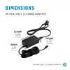 HP 65W USB-C LC maitinimo adapteris, nešiojamam kompiuteriui, vidaus, 65 W, AC į DC, HP, verslui
