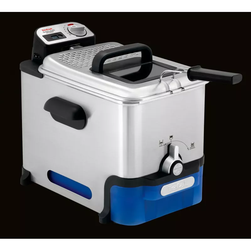 Tefal Oleoclean Pro Inox & Design FR8040 vieno krepšio elektrinė gruzdintuvė 3,5 l 2300 W juoda, nerūdijantis plienas