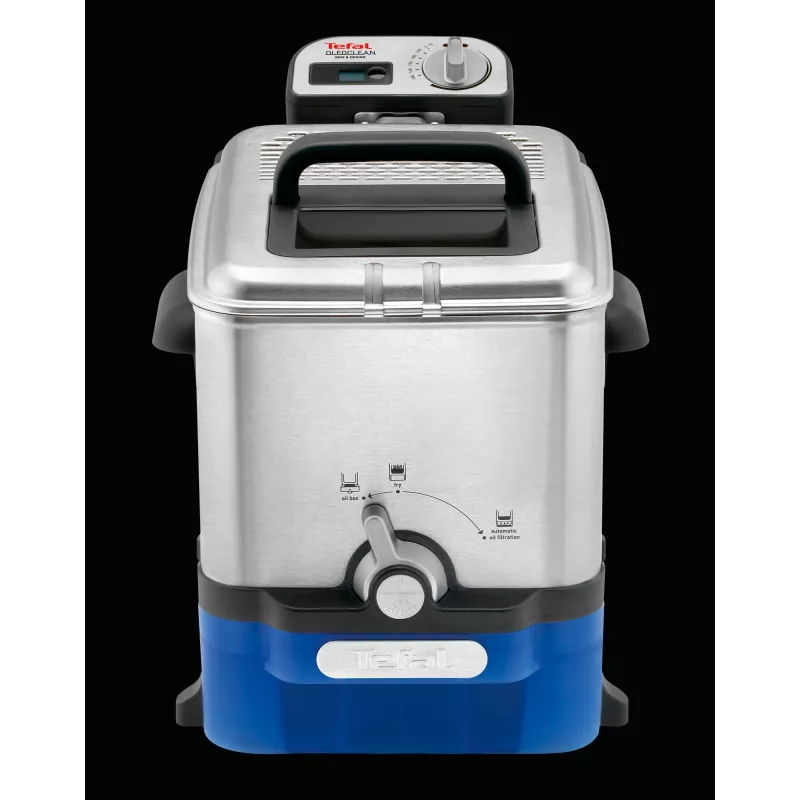 Tefal Oleoclean Pro Inox & Design FR8040 vieno krepšio elektrinė gruzdintuvė 3,5 l 2300 W juoda, nerūdijantis plienas