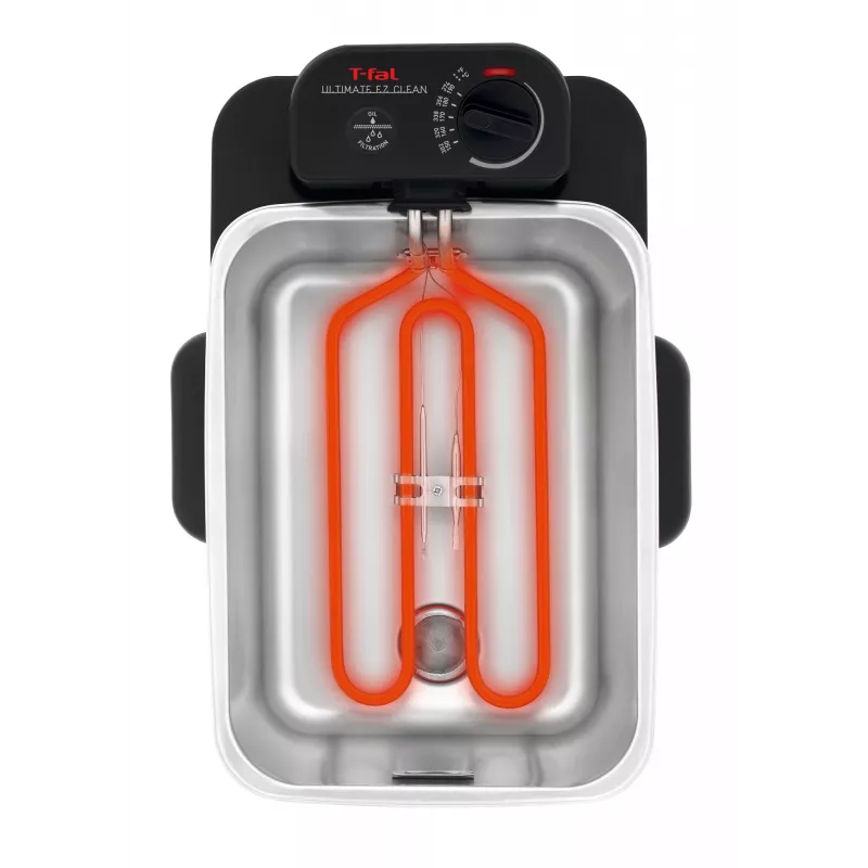 Tefal Oleoclean Pro Inox & Design FR8040 vieno krepšio elektrinė gruzdintuvė 3,5 l 2300 W juoda, nerūdijantis plienas