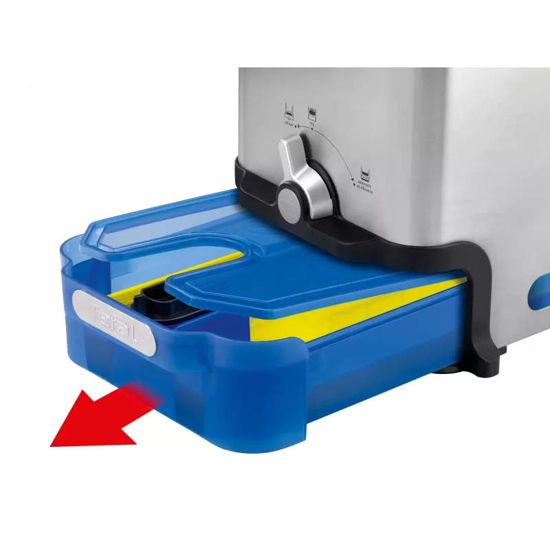 Tefal Oleoclean Pro Inox & Design FR8040 vieno krepšio elektrinė gruzdintuvė 3,5 l 2300 W juoda, nerūdijantis plienas
