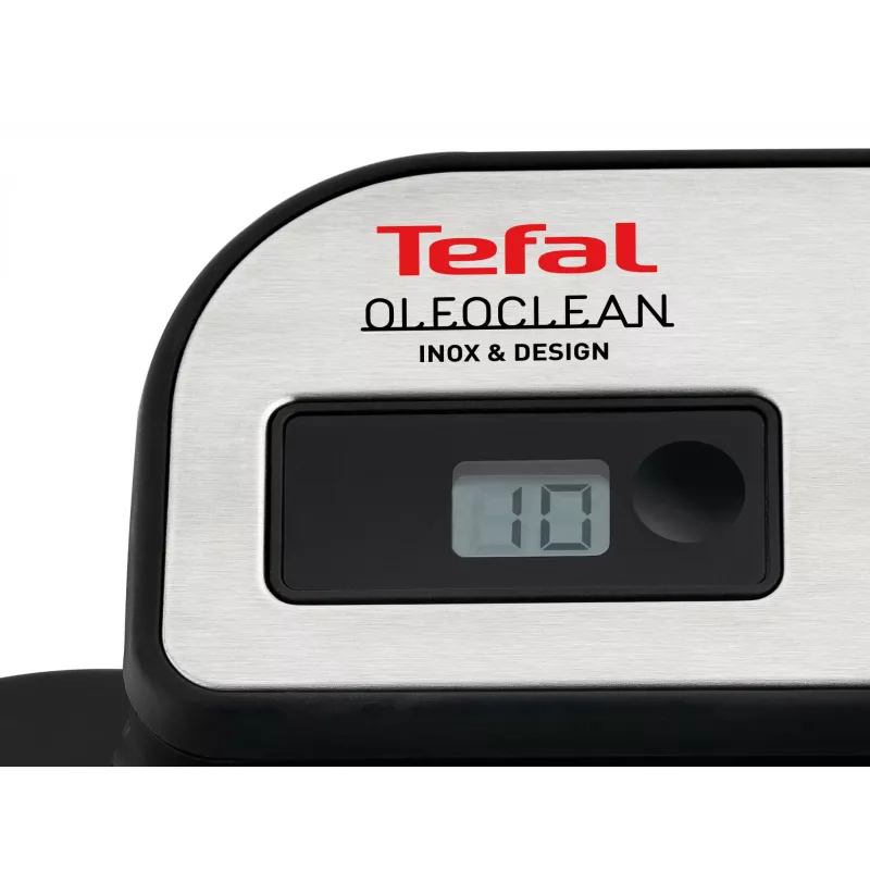 Tefal Oleoclean Pro Inox & Design FR8040 vieno krepšio elektrinė gruzdintuvė 3,5 l 2300 W juoda, nerūdijantis plienas