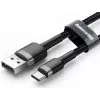BASEUS Braided Cafule greito įkrovimo laidas USB-A į USB-C 2A 3m pilka/juoda (nailoninis)