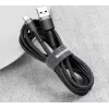 BASEUS Braided Cafule greito įkrovimo laidas USB-A į USB-C 2A 3m pilka/juoda (nailoninis)