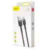 BASEUS Braided Cafule greito įkrovimo laidas USB-A į USB-C 2A 3m pilka/juoda (nailoninis)