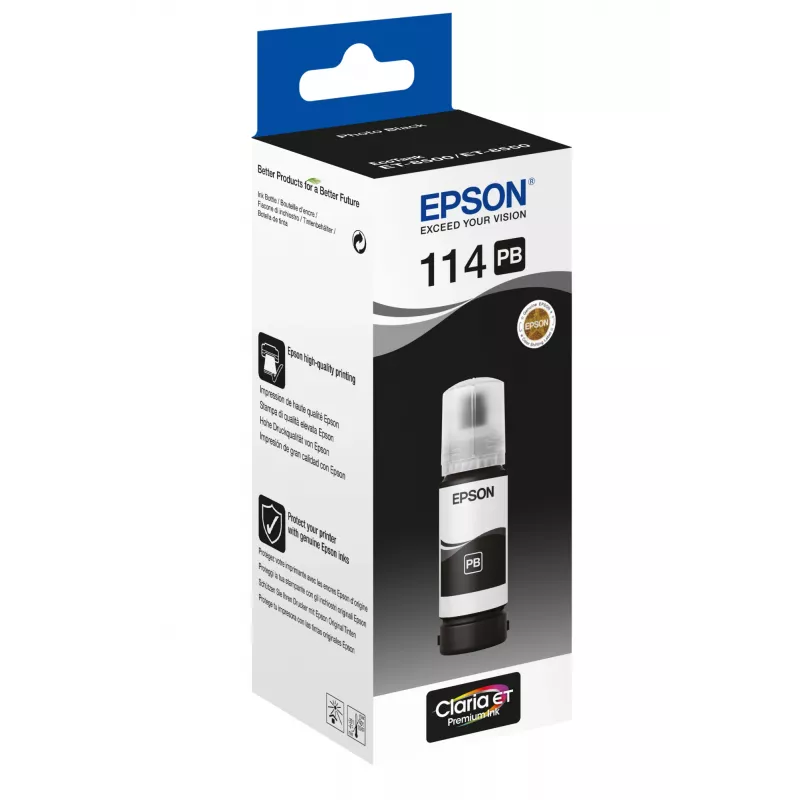 Epson 114 Original rašalo kasetė, Photo Black, skirta EcoTank ET-8550 ir ET-8500