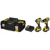 Belaidžių įrankių rinkinys DeWalt DCK266P2T — 18V, 2×5.0Ah akumuliatoriai, atraminis gręžtuvas ir kombinuotas gręžtuvas, įkroviklis, dėklas