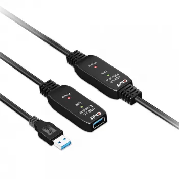 CLUB3D USB 3.2 Gen1 aktyvus kartotuvinis kabelis 10 m / 32,8 pėdų M/F 28AWG