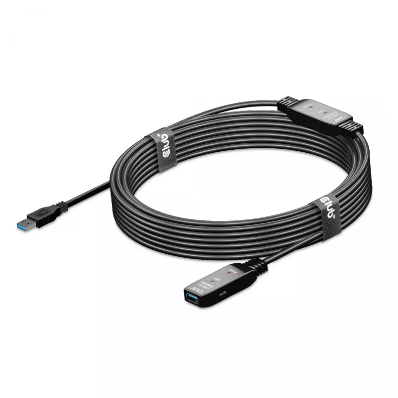CLUB3D USB 3.2 Gen1 aktyvus kartotuvinis kabelis 10 m / 32,8 pėdų M/F 28AWG