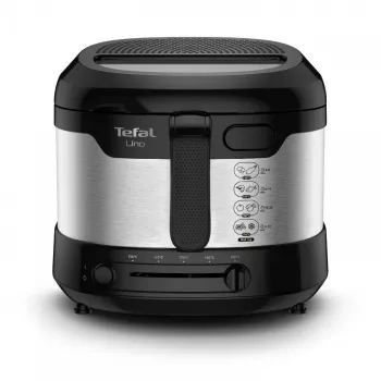 Tefal Uno FF215D Vientisos konstrukcijos 1,8 L 1600 W gruzdintuvė Juoda, Nerūdijantis plienas