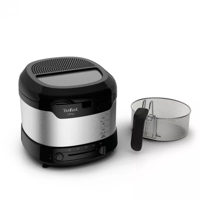 Tefal Uno FF215D Vientisos konstrukcijos 1,8 L 1600 W gruzdintuvė Juoda, Nerūdijantis plienas