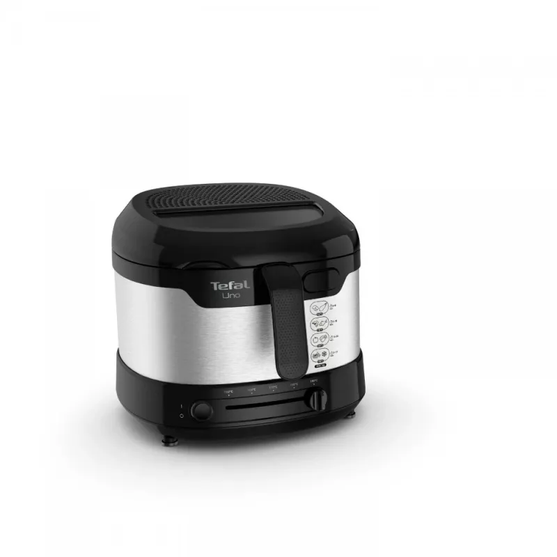 Tefal Uno FF215D Vientisos konstrukcijos 1,8 L 1600 W gruzdintuvė Juoda, Nerūdijantis plienas