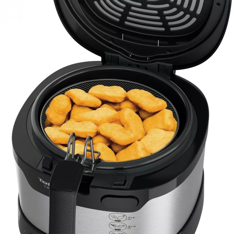 Tefal Uno FF215D Vientisos konstrukcijos 1,8 L 1600 W gruzdintuvė Juoda, Nerūdijantis plienas
