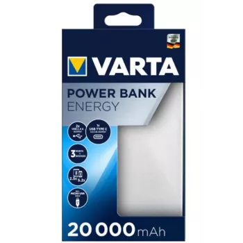 Nešiojamas maitinimo bankas VARTA Energy 20000, 20000 mAh, 2×USB-A, 1×USB-C