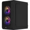 Kompiuterio korpusas AEROCOOL CS107V2 Mini Tower — Juodas, microATX/Mini-ITX, 2x120mm ventiliatoriai, 1x3.5 colio + 2x2.5 colio lizdai