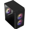 Kompiuterio korpusas AEROCOOL CS107V2 Mini Tower — Juodas, microATX/Mini-ITX, 2x120mm ventiliatoriai, 1x3.5 colio + 2x2.5 colio lizdai