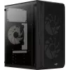 Kompiuterio korpusas AEROCOOL CS107V2 Mini Tower — Juodas, microATX/Mini-ITX, 2x120mm ventiliatoriai, 1x3.5 colio + 2x2.5 colio lizdai