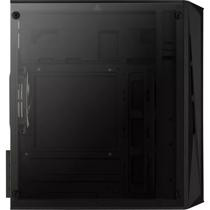 Kompiuterio korpusas AEROCOOL CS107V2 Mini Tower — Juodas, microATX/Mini-ITX, 2x120mm ventiliatoriai, 1x3.5 colio + 2x2.5 colio lizdai