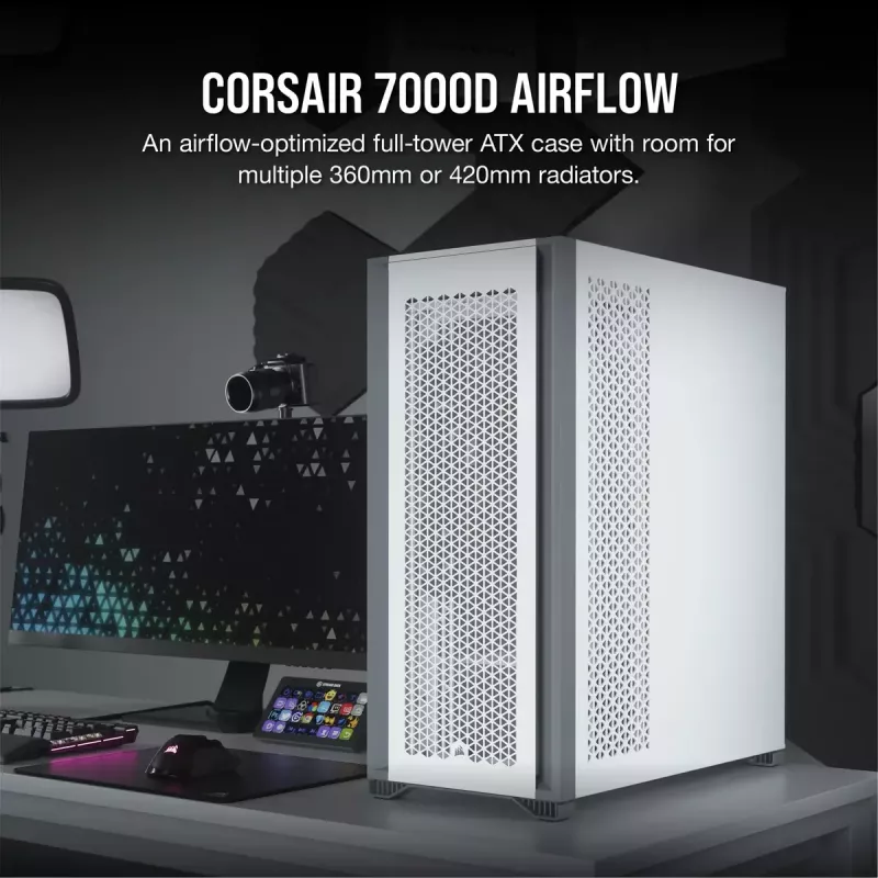 Korpusas Corsair 7000D AIRFLOW Full Tower Baltas