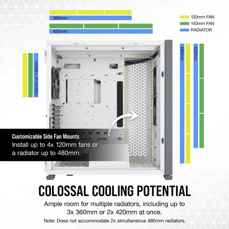 Korpusas Corsair 7000D AIRFLOW Full Tower Baltas