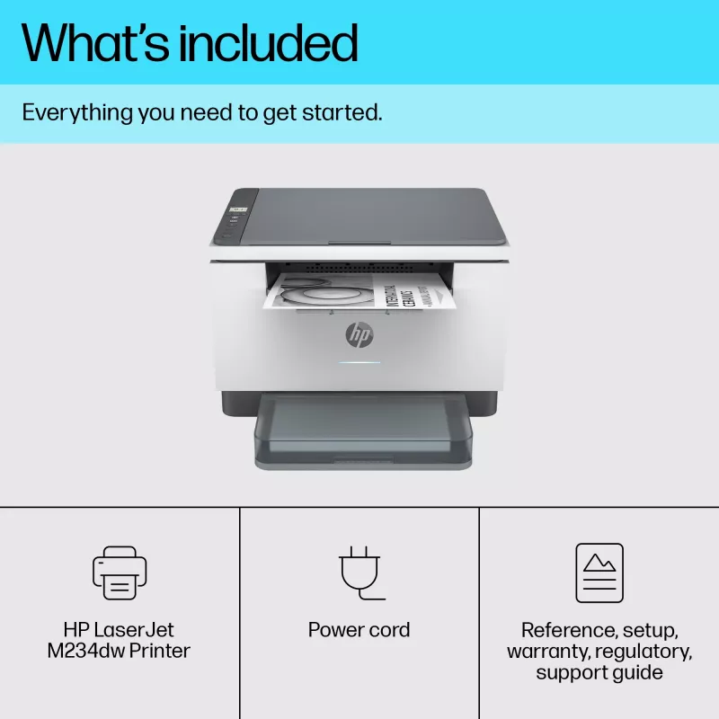 Daugiafunkcinis lazerinis spausdintuvas HP LaserJet MFP M234dw — vienspalvis, A4, 29 ppm, dvipusis, Wi‑Fi, Ethernet