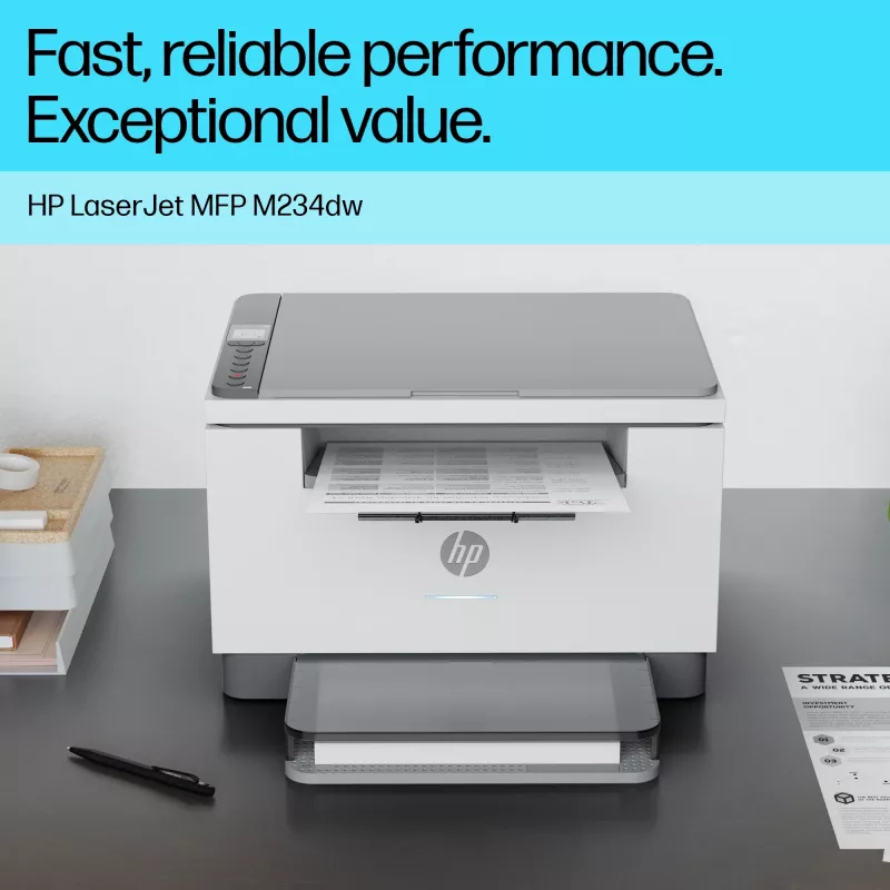 Daugiafunkcinis lazerinis spausdintuvas HP LaserJet MFP M234dw — vienspalvis, A4, 29 ppm, dvipusis, Wi‑Fi, Ethernet