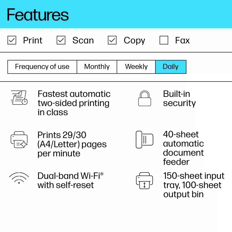Daugiafunkcis lazerinis spausdintuvas HP LaserJet MFP M234sdw – Mono A4, 29 ppm, Duplex, Wi‑Fi, Ethernet