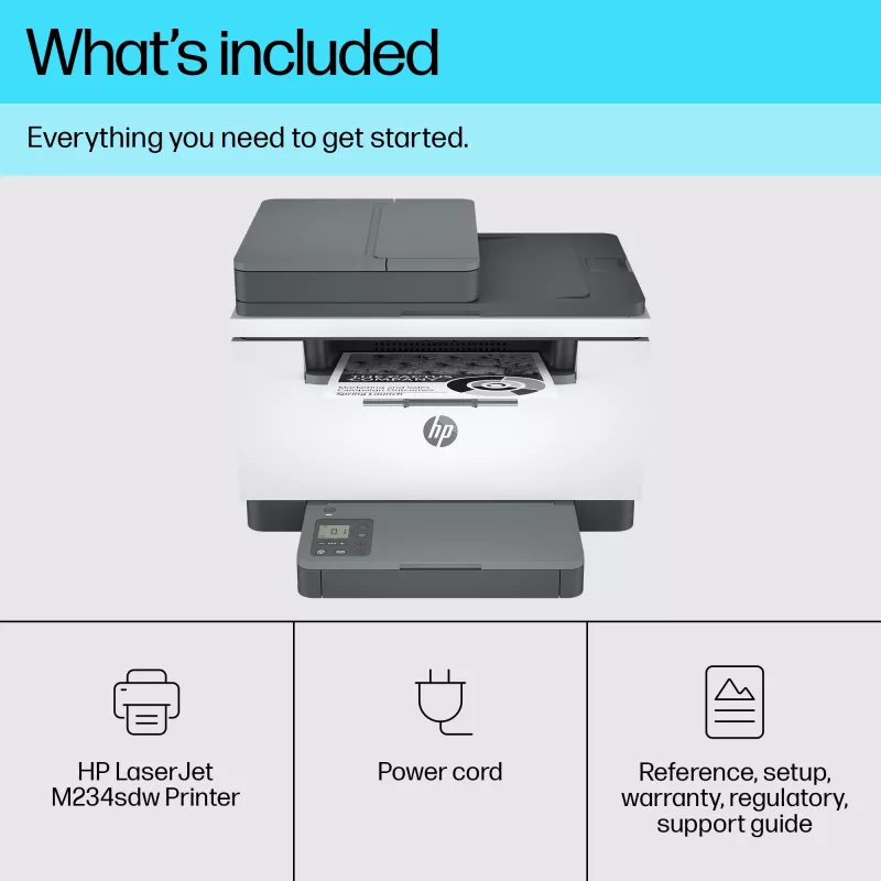 Daugiafunkcis lazerinis spausdintuvas HP LaserJet MFP M234sdw – Mono A4, 29 ppm, Duplex, Wi‑Fi, Ethernet