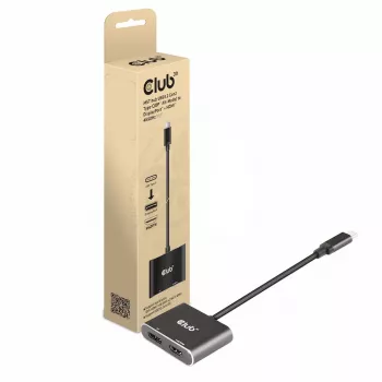 CLUB3D MST stebulė USB3.2 Gen2 Type-C (DP Alt-Mode) į DisplayPort + HDMI 4K60Hz M/F
