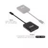 CLUB3D USB3.2 Gen2 Type-C (DP™ Alt-Mode) į DisplayPort™ dviejų monitorių 4K60Hz M/F MST šakotuvas