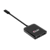 CLUB3D USB3.2 Gen2 Type-C (DP™ Alt-Mode) į DisplayPort™ dviejų monitorių 4K60Hz M/F MST šakotuvas