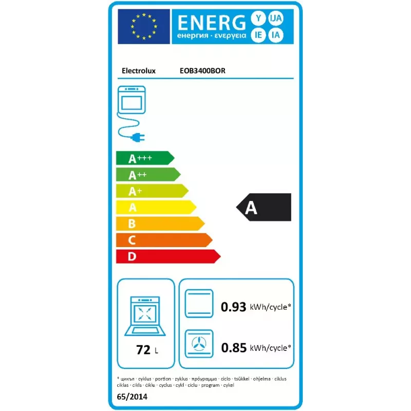 Įmontuojama elektrinė krosnelė Electrolux EOB3400BOR