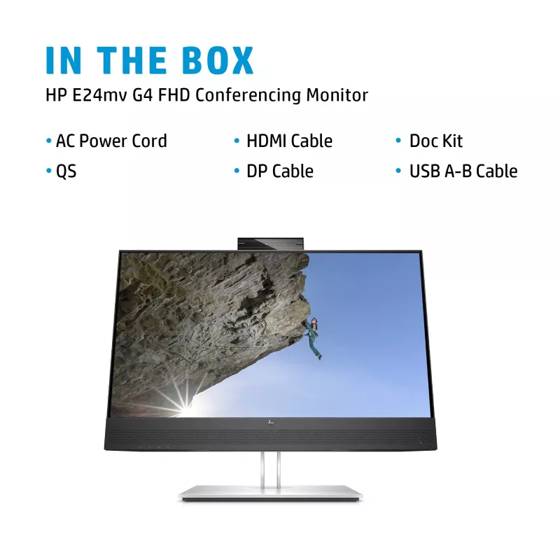 Monitorius HP E24mv G4 23,8 colio Full HD 1920 x 1080 su integruota 5MP kamera