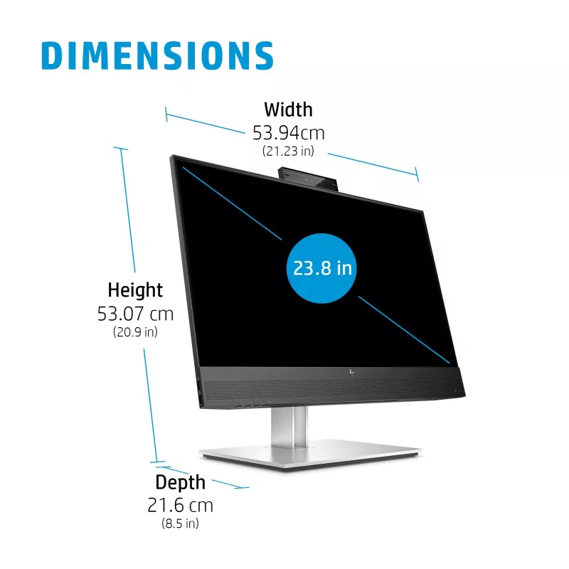 Monitorius HP E24mv G4 23,8 colio Full HD 1920 x 1080 su integruota 5MP kamera