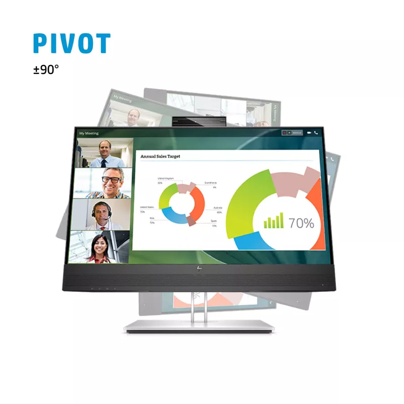 Monitorius HP E24mv G4 23,8 colio Full HD 1920 x 1080 su integruota 5MP kamera