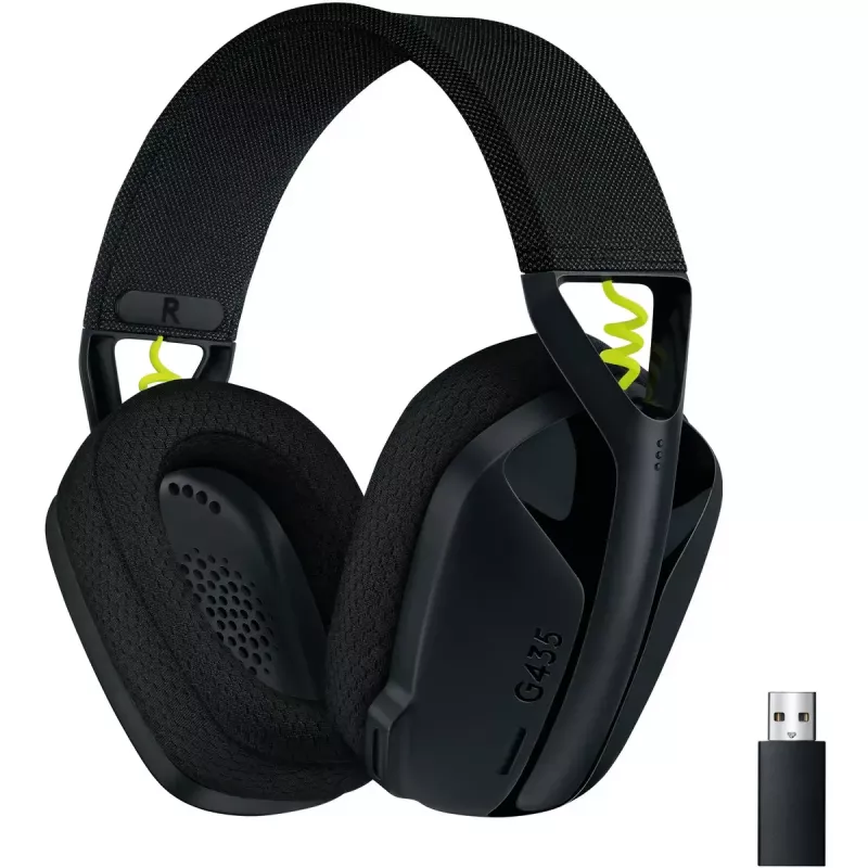 LOGITECH G435 Lightspeed belaidžiai žaidimų ausinės – juodos
