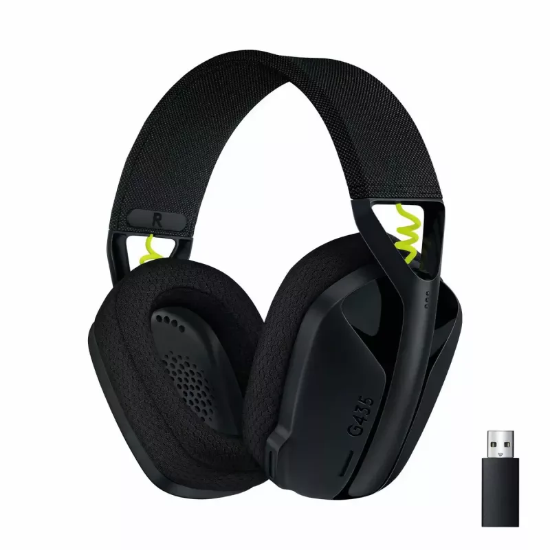 LOGITECH G435 Lightspeed belaidžiai žaidimų ausinės – juodos