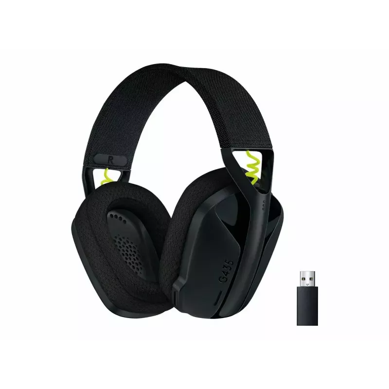 LOGITECH G435 Lightspeed belaidžiai žaidimų ausinės – juodos