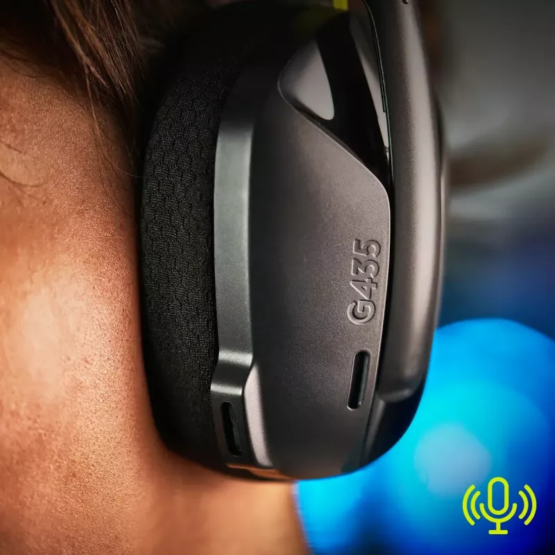LOGITECH G435 Lightspeed belaidžiai žaidimų ausinės – juodos
